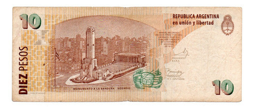 Billete 10 Pesos Conv Segundo Diseño Reposicion Bottero 3445 1