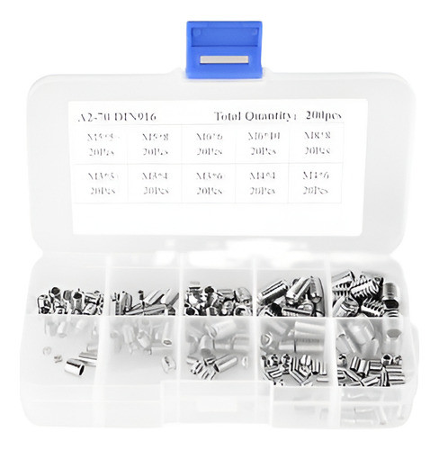 200pcs M3 M4 M5 M6 M8 De Acero Inoxidable Hexagonal Sistema 0