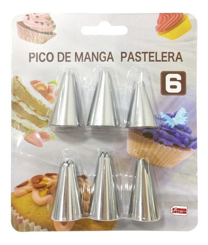 Set Picos Reposteros X 6 Manga Deco Crema - Ciudad Cotillón 0