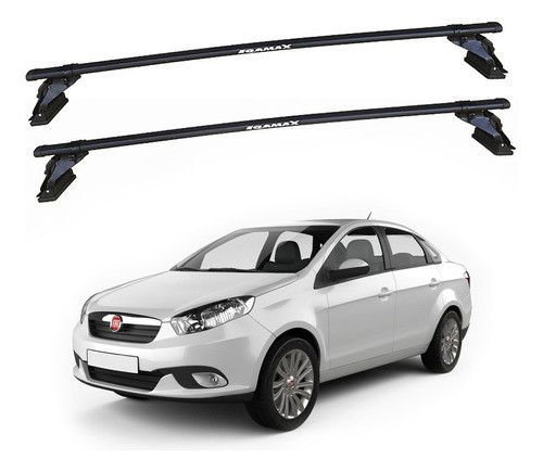 Barras De Techo Eqmax Acero Fiat Siena 2008-2018 Negro 0