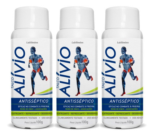 Kit 3 Talco Alivio Para Frieiras Assaduras E Brotoejas 0