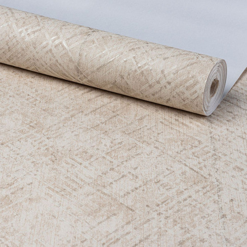 Rolo Papel Parede Vinilico Textura Crossing Line Creme 10mts 0