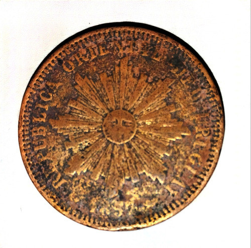 Moneda Invertida De 1857 - 40 Centésimos Uruguayos - Cobre 0