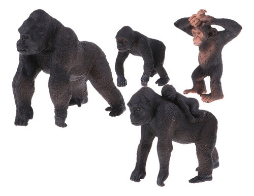 Figuras De Animais Realistas, Modelo De Família Gorila, 1
