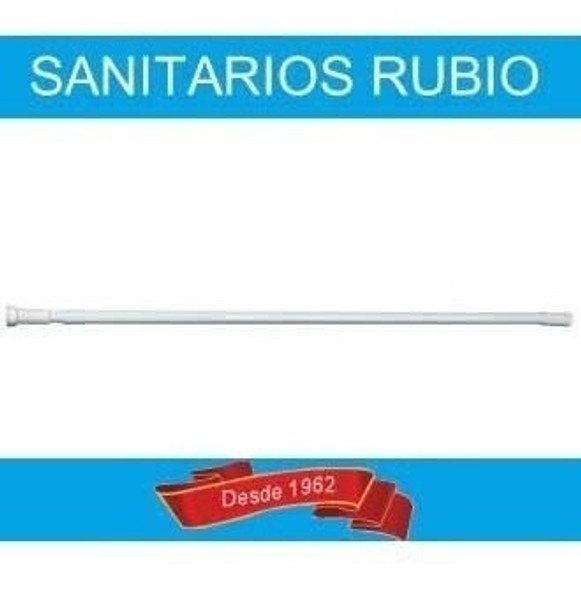 Barral Para Cortina De Baño Acero Color Blanco 1.10 A 2mts 1