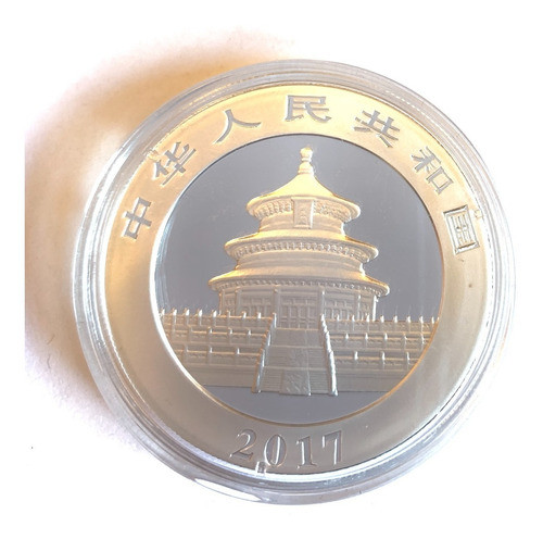 Moneda Plata 999 China Panda Año 2017 Sin Circular + Cápsula 1