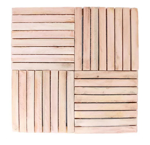 Kit 4 Deck Madeira Modular 35x35 Natural Área Int E Ext 0
