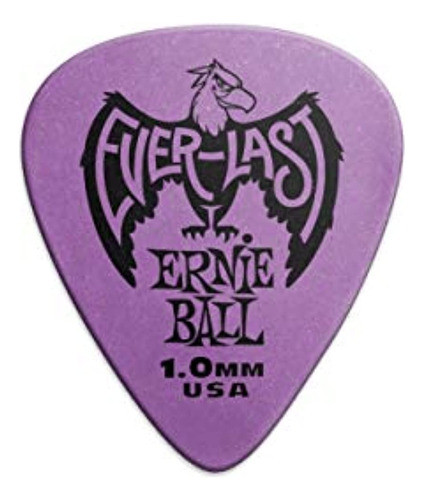 Púas De Guitarra Ernie Ball 1.0mm Everlast Púrpura (p09193) 0