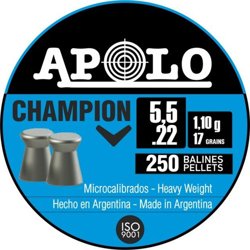 Balines Apolo Champion 5,5 X250 17 Grains Aire Comprimido 0