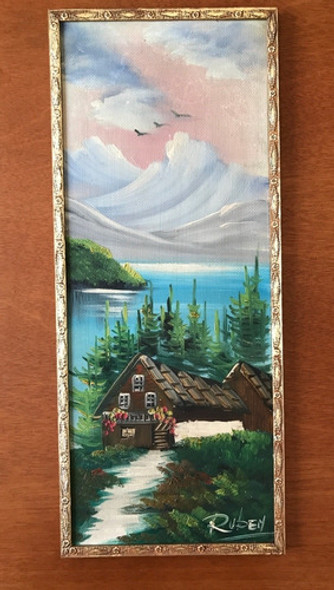 Cuadro Pintado Al Óleo Antiguo Pequeño Frmado 1