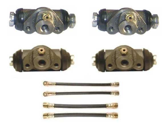 Kit X4 Cilindros De Freno Fiat 600 Y 4 Flexibles 0