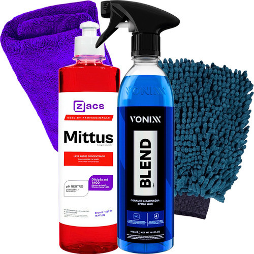 Shampoo Automotivo Mittus Lava Autos Cera Blend Spray Luva 0