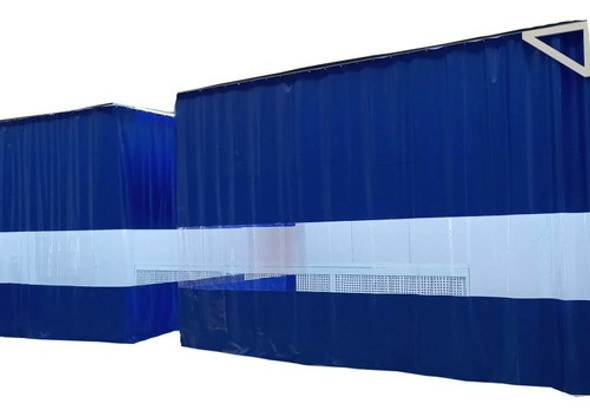 3 Cortinas Cabine Pintura C/ilhós Medida Na Descrição 0