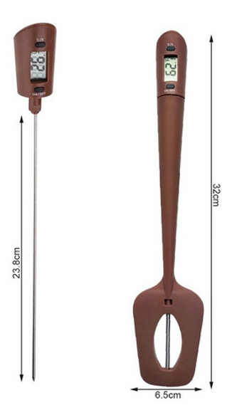 Espatula Silicona  32cm Con Termómetro Chocolate Repostería 1