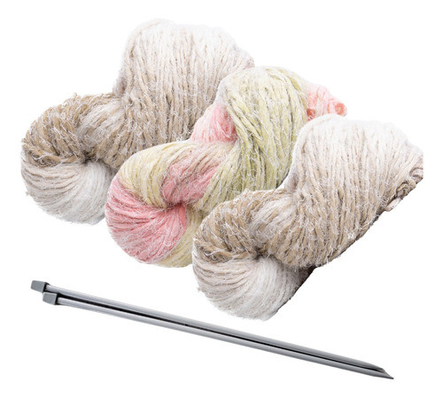 Pack 3 Madejas Maca Pelo + Agujas Tricot Aluminio N°9mm 0