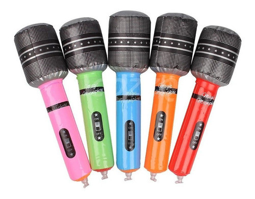 Micrófonos Inflable Para Cotillón Fiestas Cumpleaños Oferta 0