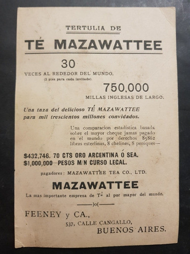 Louis Wain. Té Mazawattee. Publicidad Gatitos. 51520. 1