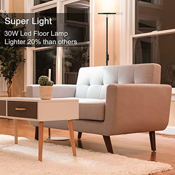 Lámpara De Pie, 30w / 2400lm Sky Led Modern Torchiere 3 Temp 1 Lámpara De Pie, 30w / 2400lm Sky Led Modern Torchiere 3 Temp 1