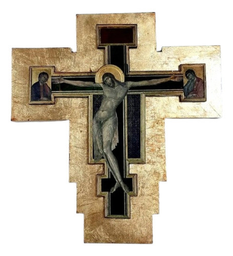 Crucifijo Del Cimabue  - 37 X 40 Cm - Dorado A La Hoja 0