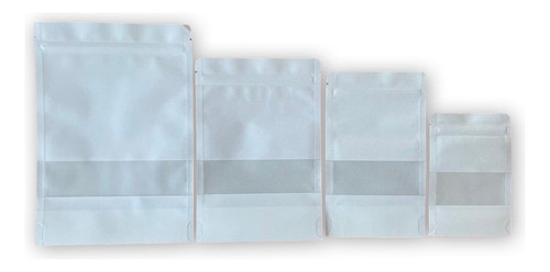 Bolsas Kraft Blancas Con Cierre Y Visor. 18x26 0