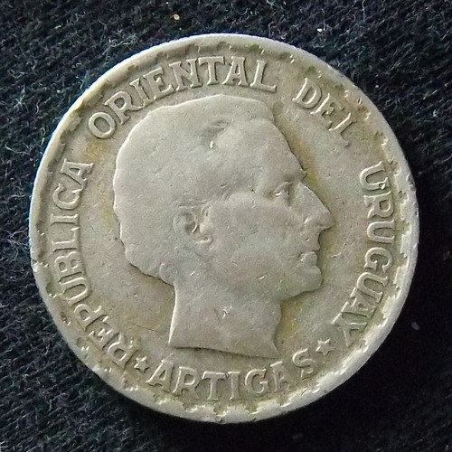 Uruguay 50 Centésimos 1943 Muy Bueno Plata Km 31 1