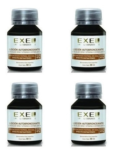 Loción Autobronceante 6% Con Color Bronceado Exel 50ml X4 1
