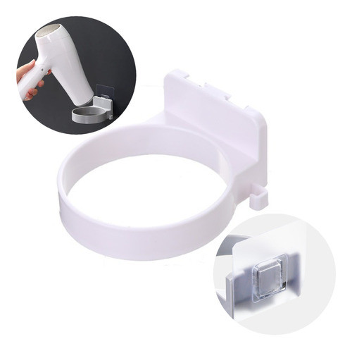 Porta Secador Cabelo E Cabo Fixa Na Parede Adesivo Sem Furos 0