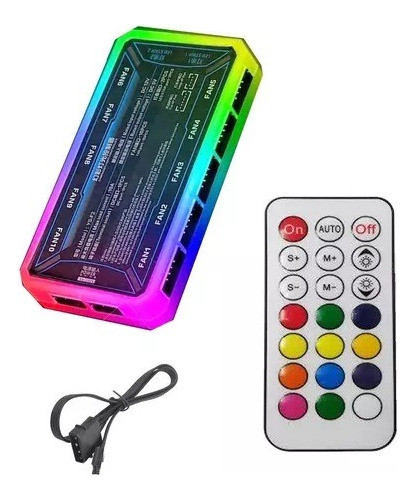 Controladora Cooler Rgb Fan 12v Fita Led 5v + Controle 0