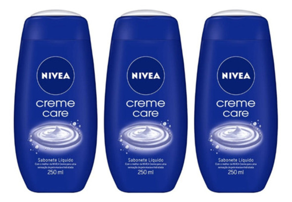 Kit 3 Sabonetes Liquido Nivea Creme Care Higiene Limpeza 0