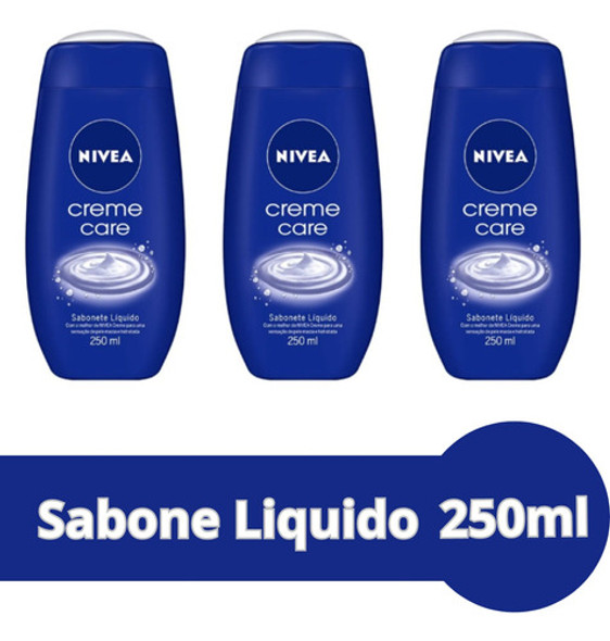 Kit 3 Sabonetes Liquido Nivea Creme Care Higiene Limpeza 1