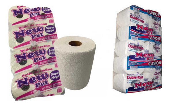 Kit Papel Higienico  + Rollo De Cocina D/h 0