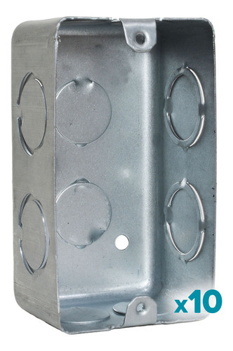 Caja Luz Embutir Rectangular Chapa Ag 10x5cm Iram X10 1