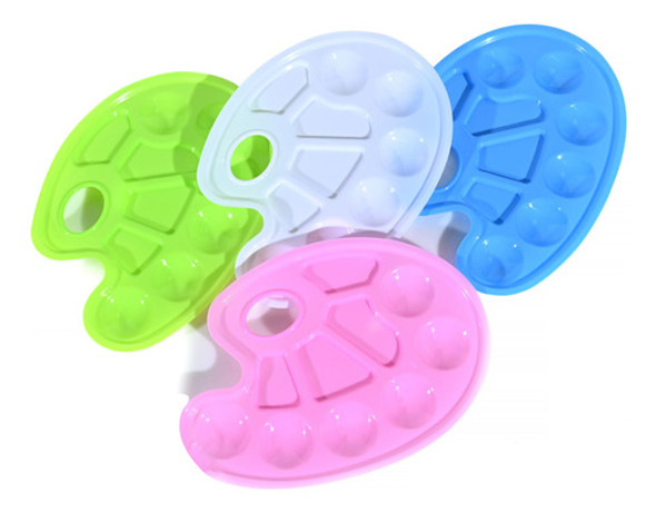 Paleta Plástica Oval Rosa Pack X6 - Goldin Papelería 0