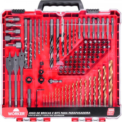Jogo De Brocas Bits P/ Parafusadeira 300 Pçs Worker - 228760 1