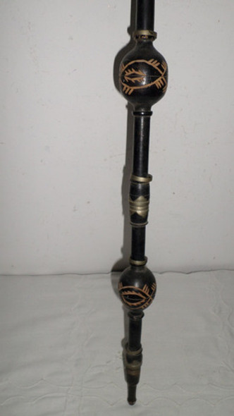 Antigua Pipa De Madera Labrada Portable En Tres Tramos Opio? 1