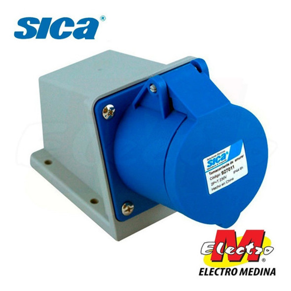 Hembra Exterior Toma  2p + T 16a Ip44 Sica Electro Medina 1