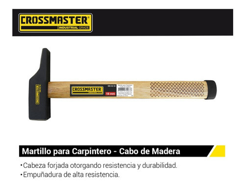 Martillo Para Carpintero Cabo De Madera 25mm Crossmaster 1