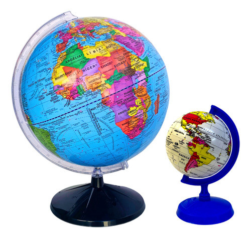 Globo Terrestre Político Giratório Escolar + Globo Baby Azul 0