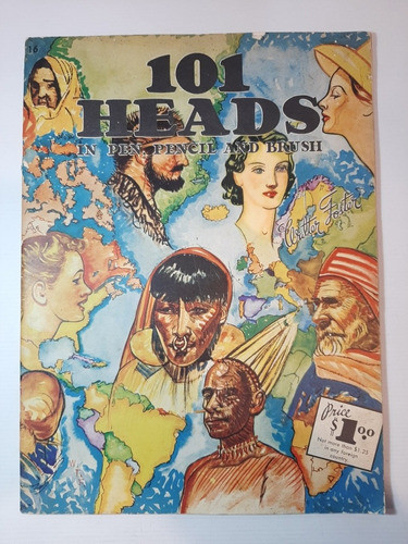 Antiguo Libro Dibujo 101 Heads Walter T. Foster Ro 1104 0