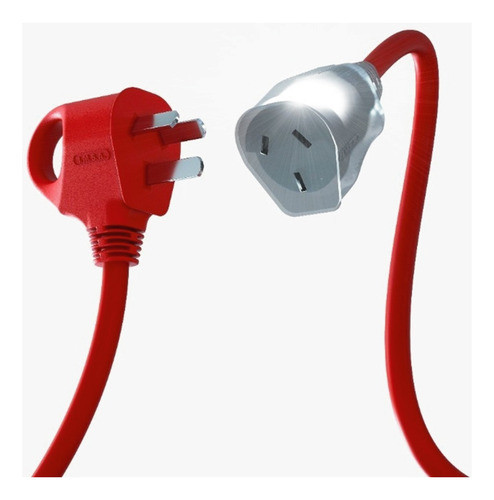 Prolongador Imsa 3x1.50mm Rojo 10a-220v Hembra C/led X 20mts 1