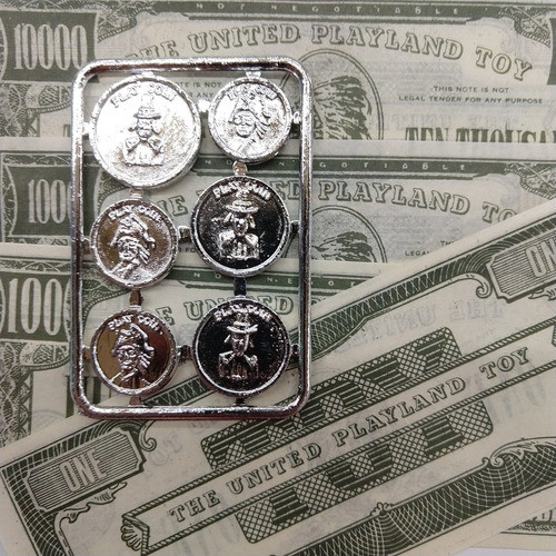 Dinero Fantasia Billetes Y Monedas Plasticas 24 Paquetes 1