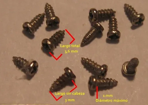 Mini Tornillo X 10 Todo Acero Para Relojería Y Hobbies Nº3 1