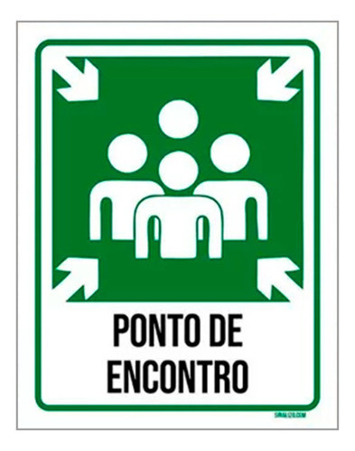 Placa De Sinalização - Ponto De Encontro 36x46 0