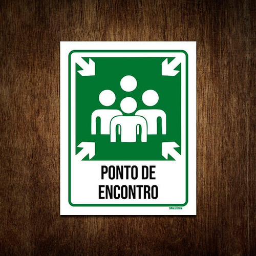 Placa De Sinalização - Ponto De Encontro 36x46 1
