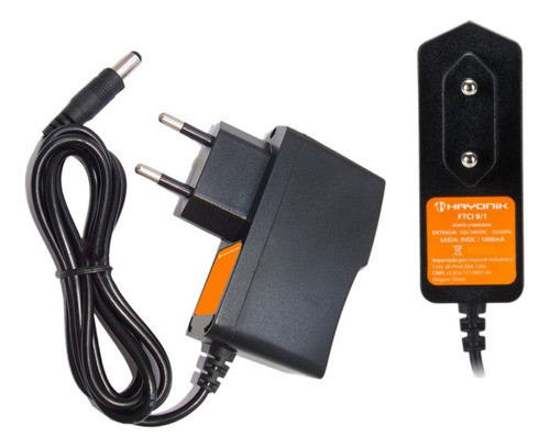 Fonte De Energia 9v P Pedais Hayonik Ftzm9i 1000ma - Nf Gtia 0
