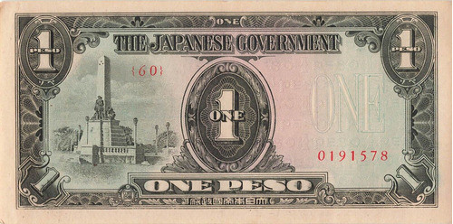 1 Peso (ocup. Japon) Filipinas 2da Guerra 1943 Excelente 0