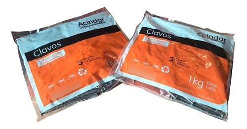 Clavos Espiralados Acindar 3 PuLG Caja 20 Bolsa 1kg C/u 1