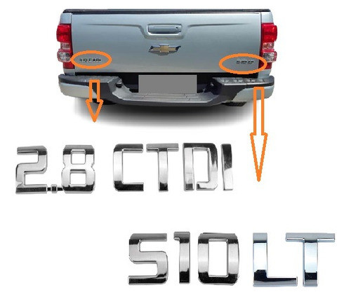 Emblema Letreiro Para S10 Lt 2.8 Ctdi Cromado De 2012 A 2017 1