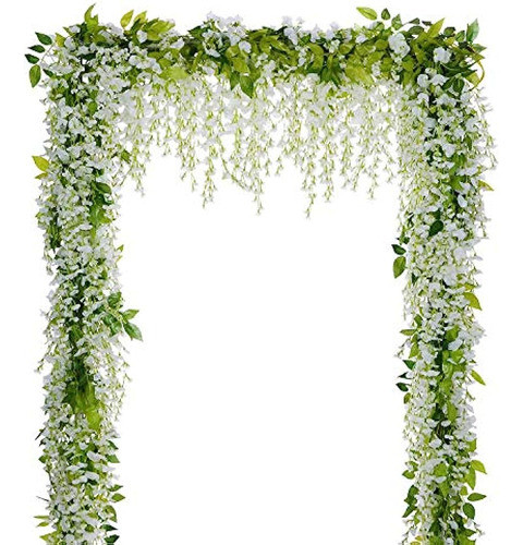 Lvydec Wisteria Flores Artificiales Garland 4 Unids Total 28 0