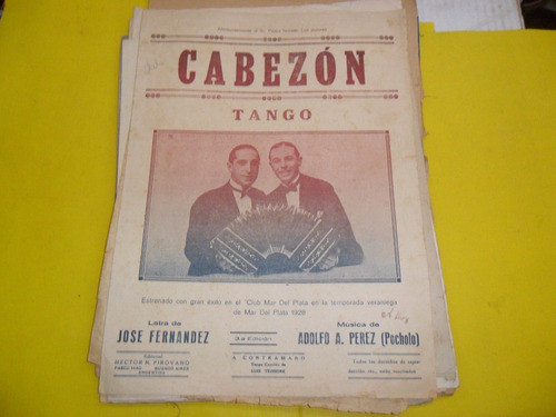 Antigua Partitura Cabezon Jose Fernandez A A Perez Pocholo 0